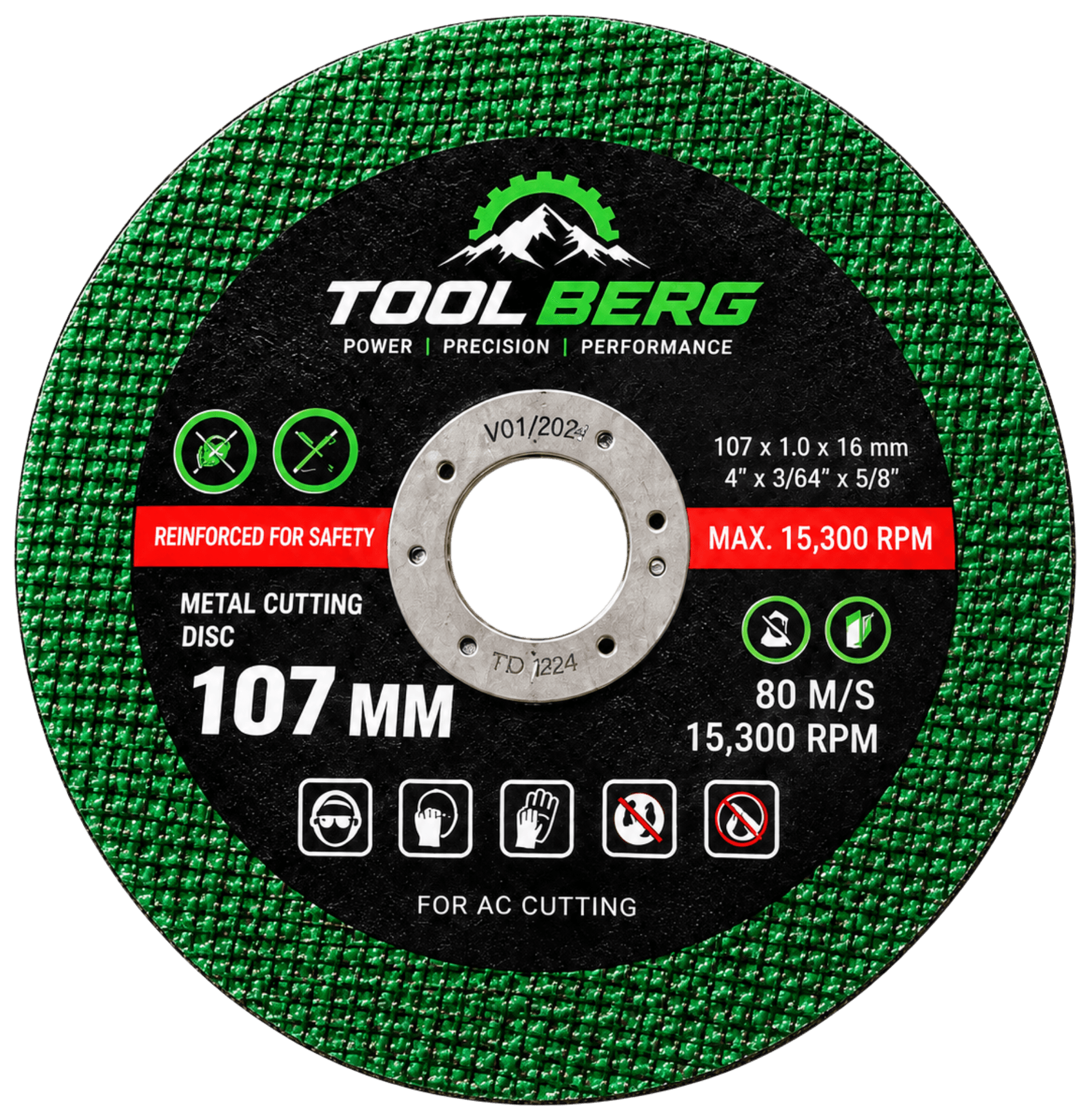 Tool Berg 107mm metal cutting disc, 1.0mm thickness, 16mm bore